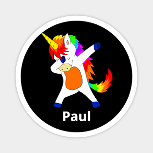 Paul First Name Personalized Dabbing Unicorn Magnet